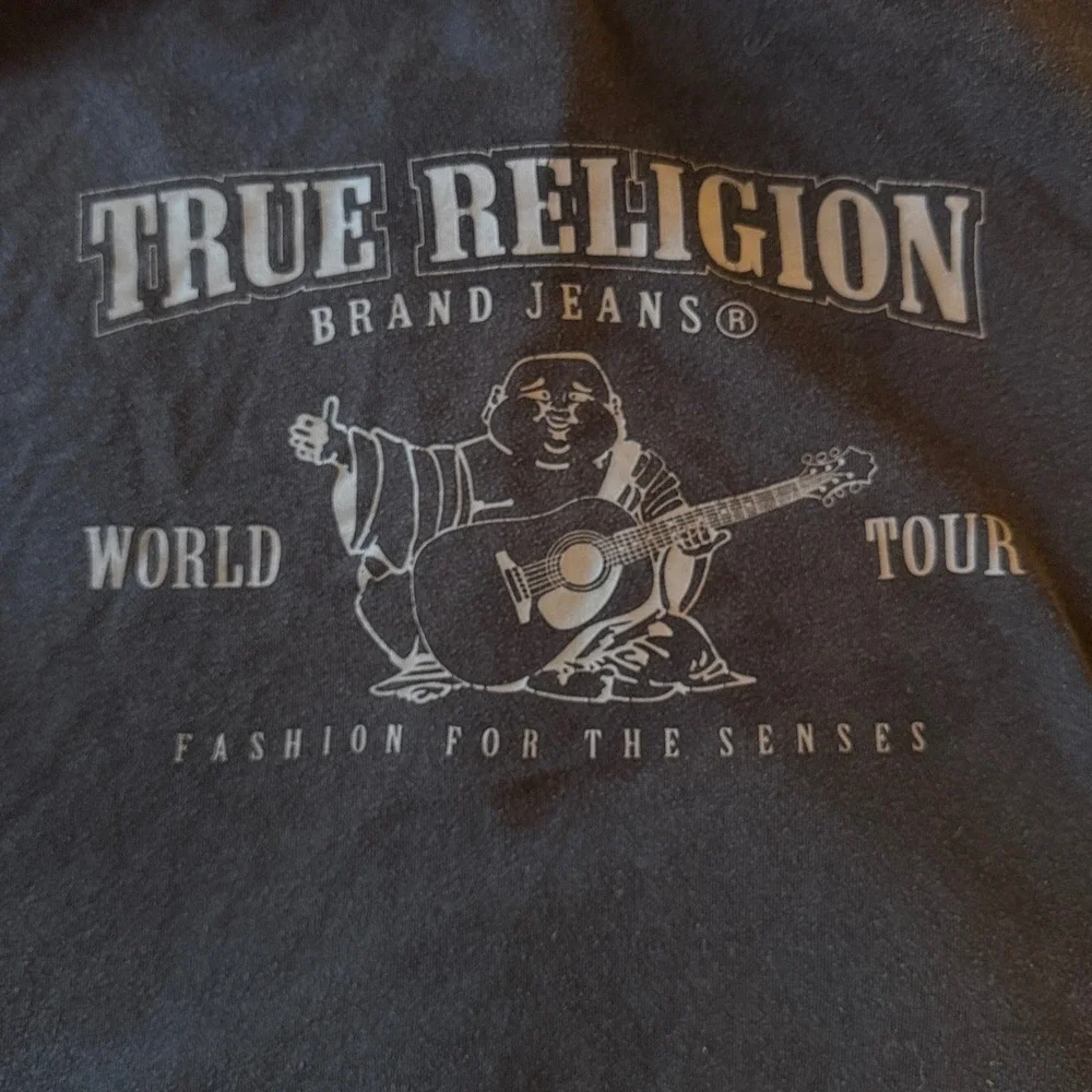 True Religion Zip Up Hoodie XL Black World Tour Graphic Buddha